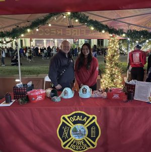 Angela Chavez and Captain Hickman representing the Ocala Fire and Rescue