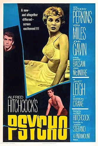 Theatrical release poster of Alfred Hitchcock's "Psycho"