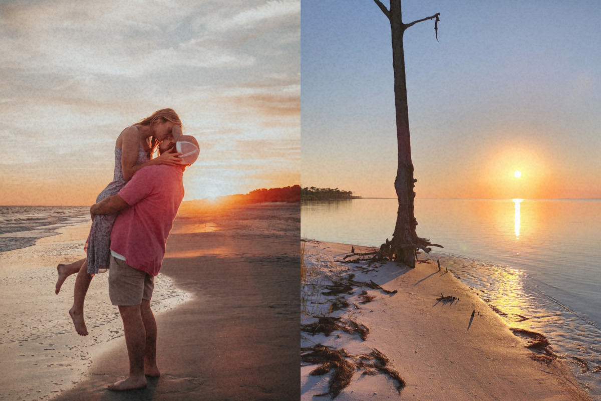 First-place winning "New Beginnings of Love" by Cynthia Lainey Brown (pictured left) and second-place winning "First Camping Trip" by Austin Gatlin-Johnson (pictured right) were both recognized during the Imprints Photography Contest.
